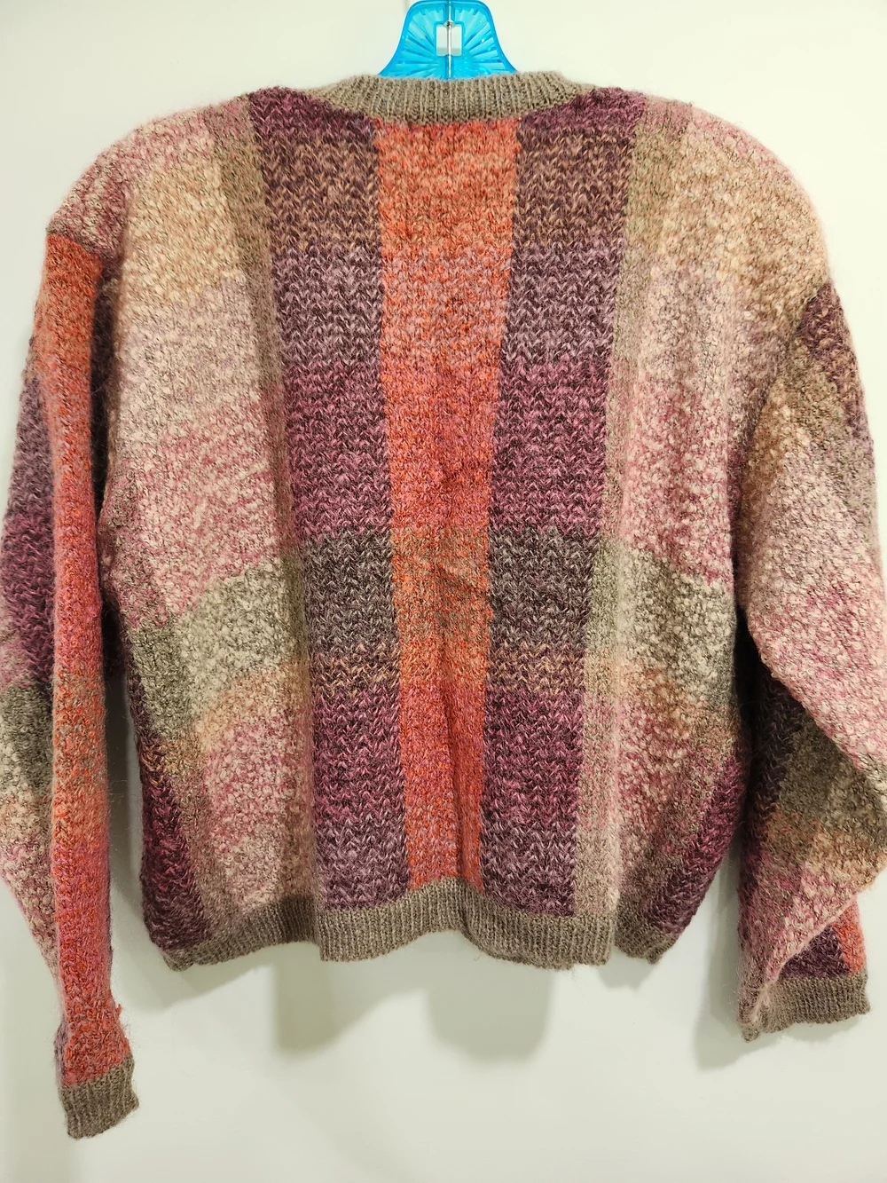 Christopher & Banks Striped Multicolor Knit Cardigan in Pink, Plum & Rust